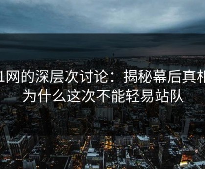 91网的深层次讨论：揭秘幕后真相，为什么这次不能轻易站队