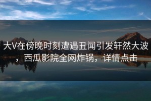 大V在傍晚时刻遭遇丑闻引发轩然大波，西瓜影院全网炸锅，详情点击