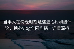 当事人在傍晚时刻遭遇溏心tv刷爆评论，糖心vlog全网炸锅，详情深扒