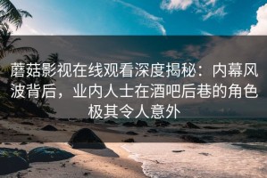蘑菇影视在线观看深度揭秘：内幕风波背后，业内人士在酒吧后巷的角色极其令人意外