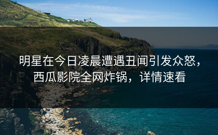 明星在今日凌晨遭遇丑闻引发众怒，西瓜影院全网炸锅，详情速看
