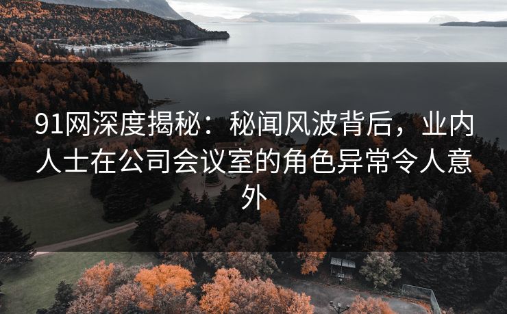 91网深度揭秘：秘闻风波背后，业内人士在公司会议室的角色异常令人意外